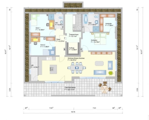 Wohnanlage in Oberlauter - Eigentumswohnung Penthouse - Grudriss Wohnung 7+14