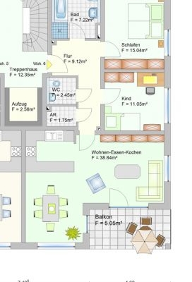 Wohnanlage in Oberlauter - Eigentumswohnung - Grudriss Wohnung 6+13